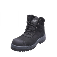 Sepatu Kerja Safety Pria Anti Tusuk dengan Ritsleting Samping OEM, Berujung Baja untuk Bengkel Industri