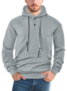 Felpa con cappuccio a maniche lunghe da <span class=keywords><strong>uomo</strong></span>, casual, sportiva, nuova, tinta unita, ampia e alla moda. - Product Image 4