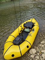 Packraft gonflable léger 254 cm 840D TPU pour la pêche en eaux vives, kayak/canoë de 3,8 kg pour 1 personne