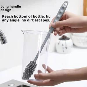 वाश कप कलाकृतियाँ घूर्णन कप ब्रश दूध की बोतल ब्रश विशेष लंबे हैंडल अंतराल चाय - Product Image 6