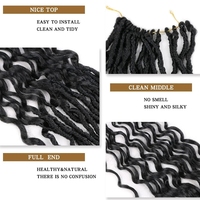 Vague Faux Col Crochet Tresse Cheveux Synthétique Dreadlocs Tressage Cheveux Extension Locs Dread Cheveux