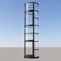 Porte d'ascenseur centrale en acier moderne en forme de fer à cheval pour villa, appartement, hôtel, avec garantie d'un an et conception de modèle 3D