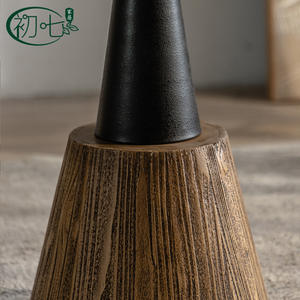 Mesa de centro redonda de madera maciza Wabi Sabi The Seventh Day, hecha a mano, para sala de estar o tienda de té - Product Image 4