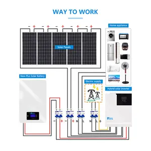 3000w 10Kw 5 Kw 5000w 5 Kw système de panneau solaire maison sur réseau 2Kw système solaire prix 1000w panneau solaire 220v Kit pour maison