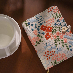 Taccuino Journal Notebook A5 A6 ricamato in lino di cotone a foglia larga in stile rilegato con copertina rigida in stile Beige fiore <span class=keywords><strong>mare</strong></span> libro bianco - Product Image 6