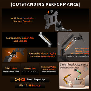 Bras de moniteur personnalisable 17-35 pouces, <span class=keywords><strong>support</strong></span> de bureau ultra flexible avec <span class=keywords><strong>VESA</strong></span> 75x75/100x100 |   Impression de logo prise en charge |   Articulation complète - Product Image 3