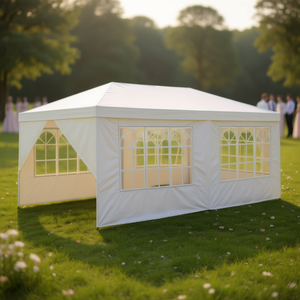 Carpa de 10 x 20 pies con 6 paredes laterales para bodas y fiestas, con bolsa de transporte, estructura de aleación de aluminio blanca y tela de poliéster - Product Image 2