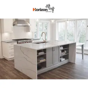 Horizon quartz ilha bancada de cozinha horizon, pedra de quartzo branco