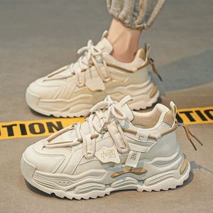 Chaussures de sport décontractées montantes pour homme, blanches, respirantes, à semelle épaisse, style papa, nouvelle collection, tendance et polyvalentes pour l'hiver - Product Image 5