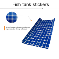 Stiker Latar Belakang Akuarium HD Poster Riak Air Biru Latar Belakang Vinyl Perekat Diri untuk Tangki Ikan Kolam Makanan Laut