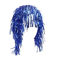 Peluca de Fiesta Disco de PVC Colorida para Mujer, Disfraz, Baile de Máscaras, Decoraciones de Escenario, Baile, Carnaval, Decoraciones de Fiesta de Seda