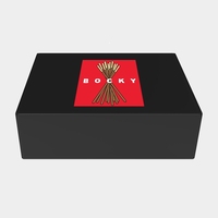 Nouvelle conception de boîte d'emballage alimentaire à emporter en carton ondulé biodégradable noir avec doublure en éponge, finition mate pliable, luxe chocolat