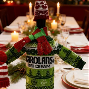 Custom Warm <strong>Logo</strong> 100% Acrylic Embroidery Wine Bottle Sweaters <strong>Christmas</strong> Wine Bottle Covers - Product Image 1