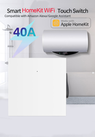 Interrupteur mural intelligent WiFi HomeKit pour chauffe-eau et chaudière, 40A, commande vocale Siri, compatible avec l'application Apple HomeKit (UE/Royaume-Uni)