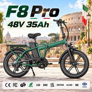 Bicicleta eléctrica plegable QMWHEEL F8 Pro Italy Stock de 20 pulgadas, 250W, 48V, 35Ah, largo alcance, venta al por mayor. - Product Image 1