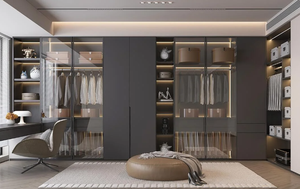 Armoire de chambre à coucher autoportante en bois avec grande capacité, design moderne, solutions de rangement personnalisables et finition haut de gamme - Product Image 3