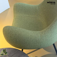 Fauteuil lounge rembourré NORYA importé d'Europe avec dossier et accoudoirs courbes pour salon et autres meubles de cuisine