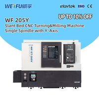 Centre de tournage CNC à 4 axes WF-ET205Y non standard Système de contrôle FANUC Lit incliné Traitement WEIFU 12 stations d'outils
