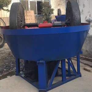 1-3 टन प्रति घंटे डबल पहिया सोने का गीला पैन मिल मशीन मोटर के साथ और सोने के तांबे के अयस्क के लिए असर - Product Image 5