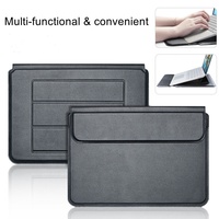 Housse de Protection pour Ordinateur Portable 3-en-1 Multifonction Magnétique en Cuir PU pour MacBook Air avec Support