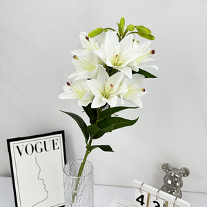 QYYM-515 7 Cabezas de Magnolia Qianxi, Flor Artificial de Navidad de Alta Calidad, Decoración Hecha a Mano para Ocasiones de Graduación - Product Image 6