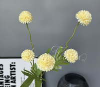 Bunga Krisan Bola Dandelion Sutra Buatan, Realistis, Buatan Tangan, Bunga Palsu Modern Ramah Lingkungan untuk Pernikahan dan Rumah