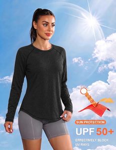 Maglietta <span class=keywords><strong>Sportiva</strong></span> da <span class=keywords><strong>Donna</strong></span> Gyabnw con Protezione UV UPF 50+, Maniche Lunghe, Schiena in Rete Traspirante, Asciugatura Rapida per Corsa - Product Image 4