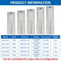 Éclairage solaire LED tout-en-un de haute qualité pour parking extérieur, indice de protection IP65, 35W 40W 45W 50W 60W 70W 90W 110W