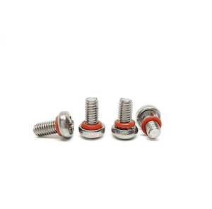 M2 M3 M4 Stainless Steel Self Sealing <b>Screws</b> with O-Rings Pan Phillips Head Metric 10mm Cap Diameter Class 8.8 Zinc Plated - Product Image 3