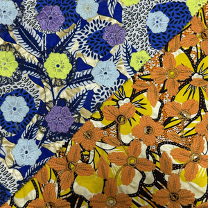 <span class=keywords><strong>2025</strong></span> Thiết Kế Mới Hoa Mô Hình 100% Bông Thêu In Sáp Vải Phi Bất Sáp In Thêu Vải Cho Ăn Mặc - Product Image 5