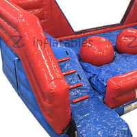 Parcours d'obstacles gonflable commercial Wipeout Ball, jeu de défi gonflable en PVC pour enfants et adultes, idéal pour la location lors de fêtes