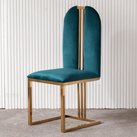 Table à manger en cuir Vantervi, style moderne et luxueux, avec dossier haut et 4 chaises, pour mariages, bureaux à domicile, bars, écoles, appartements
