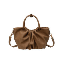 Bolso de Mano de Piel Sintética Plisada de Moda 2025 para Mujer, Bolso de Hombro/Cruzado Informal y Versátil con Textura Suave