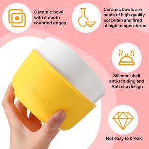 6 Sets 4.3 Inch Anti-Scald <b>Kids</b> Bowls Silicone Sleeve Microwave Dishwasher Safe <b>for</b> Toddler Snacks <b>Lunch</b> <b>Boxes</b> - Product Image 5