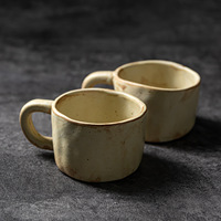 Mug à café en céramique fait main de style Wabi-sabi rétro américain, 200 ml, compatible lave-vaisselle, empilable, vaisselle domestique, vente en gros