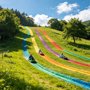 Toboggan de glisse sur herbe arc-<span class=keywords><strong>en</strong></span>-ciel pour parcs d'attractions commerciaux, sites de divertissement familial, stations balnéaires et projets d'événements <span class=keywords><strong>en</strong></span> plein air - Product Image 4