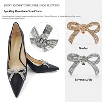 Breloque de sabot détachable en strass, accessoires DIY pour la partie supérieure, fleur incrustée de diamants, boucle à clipser pour talon haut femme