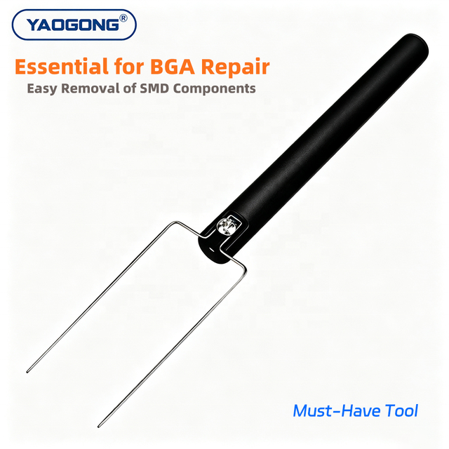 Carbon Steel IC Extractor Tool Dual Fork SMD Chip Puller Safe No Damage for PLCC QFP BGA Soldering Rework Repair Electronics