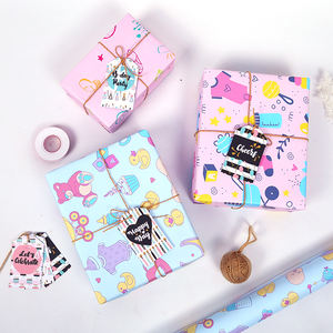 Wholesale 80g Cute Animal Glossy Baby <b>Birthday</b> <b>Paper</b> <b>Wrapping</b> <b>Paper</b> <b>Roll</b> - Product Image 1