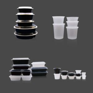 Recipientes e Copos de Plástico Descartáveis à Prova de Vazamentos - Suprimentos de Embalagem Descartáveis para Entrega de Alimentos - Product Image 1