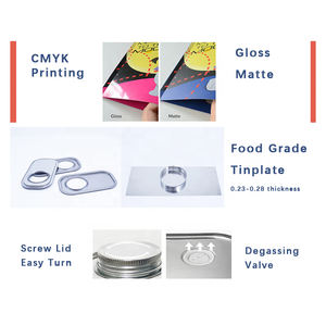 Lata Metálica Cuadrada/Redonda de 140*90*145mm, 50G 100G 150G, para Envasado de Café, Leche, Chicle, Pan, con Tapa de Rosca - Product Image 4