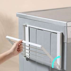 Estante de Almacenamiento Lateral Plegable para Lavadora, Sin Instalación, para Toallas de Baño, Colgador Magnético, Estante de Almacenamiento Lateral para Refrigerador - Product Image 2