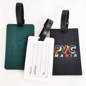 Custom Wholesale 3D <b>Name</b> logo Soft Rubber Travel Baggage Bag/handbag <b>Tags</b> with Plastic Buckle - Product Image 3