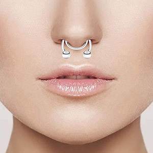 ボディピアスジュエリーステンレス鋼偽セプタムノーズノンピアス磁気偽セプタムリングスチール - Product Image 6