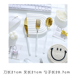 Ensemble de couteaux et fourchettes en or et en argent, assiette de <span class=keywords><strong>cuisine</strong></span> occidentale, ustensiles de café et de vin haut de gamme pour hôtel, vaisselle de restaurant - Product Image 3