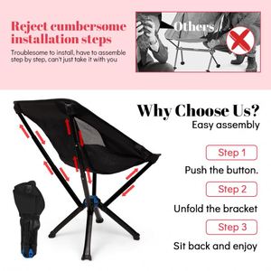 Chaise Lune Légère à Cadre en Aluminium pour Activités de Plein Air, Pliante et Portable pour la Pêche, la Plage, le Camping, l'École et l'Entrepôt - Product Image 5