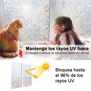 Film auto-adhésif anti-UV en verre arc-en-ciel décoratif anti-déflagrant pour l'extérieur appartement salon cuisine utilisation opaque - Product Image 1