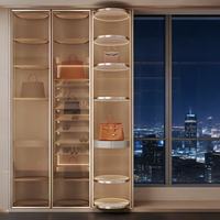 Automatische 360° Rotierende LED-Beleuchtung Vitrine für Handtaschen Moderne Einzelhandels-Ausstellungsraum-Präsentation Aluminiumlegierungsrahmen Maßgefertigte Größe Taschen-Display