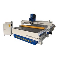 Machine de découpe CNC ATC 2040 avec table à vide Syntec 2x4m, moteur servo 9kw, broche puissante pour la découpe de tôles d'aluminium, Dibond et Alucore