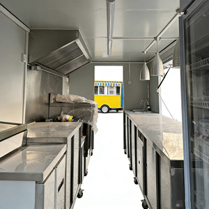 Chariot de vente ambulante multifonctionnel en acier inoxydable à 4 roues, noir, pour crème glacée, nourriture, camping, avec porte arrière - Product Image 5
